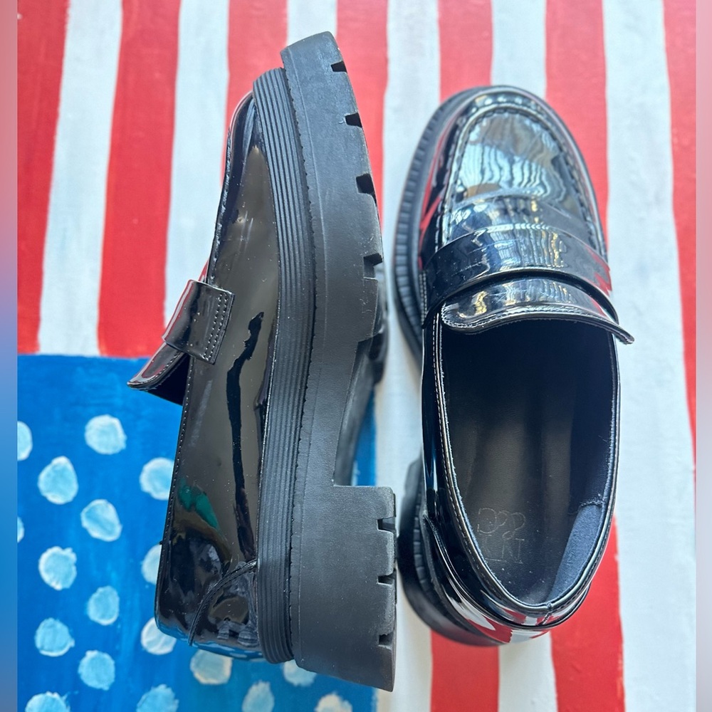 New York & Company Black Patent Slip-On Penny Loafers - Picture 6 of 8